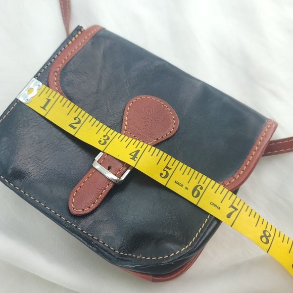 Vera Pelle Womens Black Genuine Leather Inner Pockets Crossbody Handbag - Picture 10 of 14